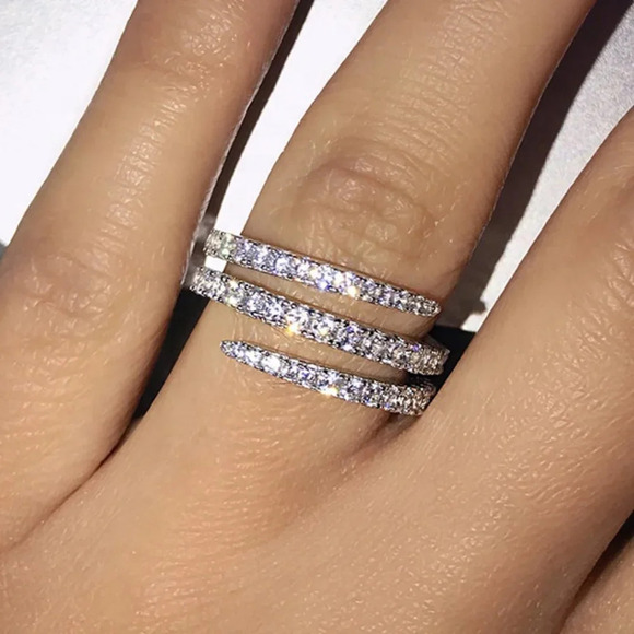 ✨Fever Macro Pave Beautiful Thin Stackable Rings for Women, MARR9197 - Picture 3 of 6